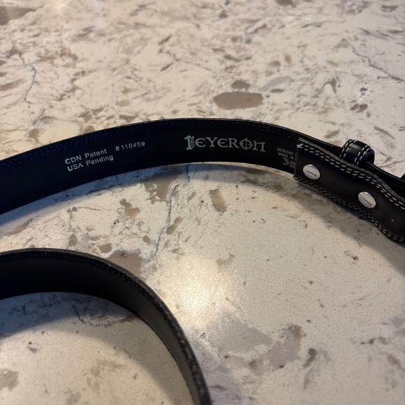 Men’s EUC One Eyeron Vintage Black Golf Belt Size 38 - Picture 3 of 5